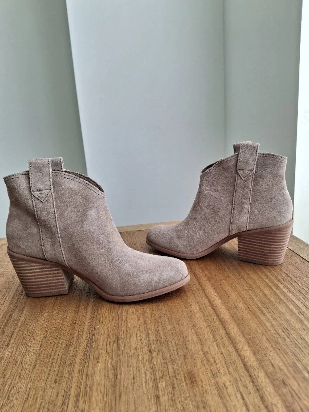 (New) Toms – Constance Heeled‎ Ankle Boots (Dune Suede/Fringe) / Women's 7.5